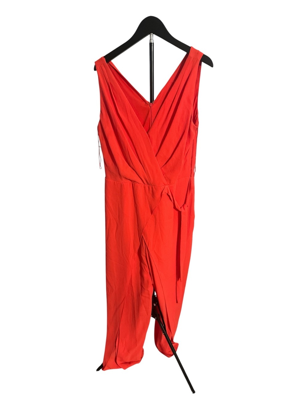 London Times Red Wrap Jumpsuit